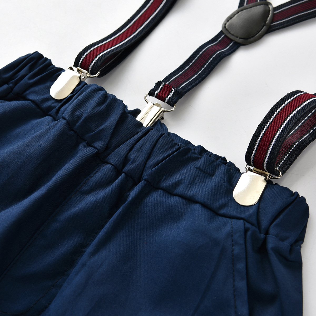 Wholesale New Style Kids Clothing Suit Fashion Gentleman Short Sleeve Shirt Short Overalls Boy Clothing Sets With Tie