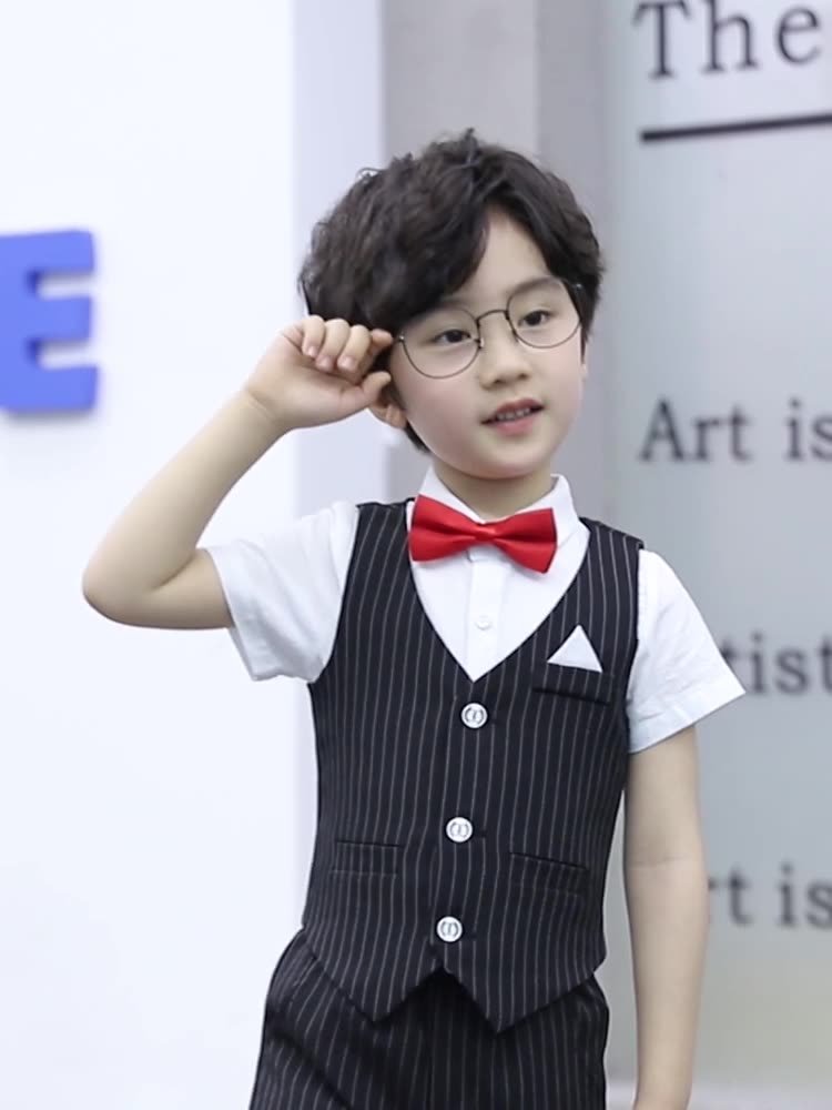 Hot Sale Children Fashion Suit Boy Summer Four Pieces Gentleman Outfits Clothing Sets