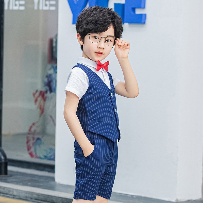 Hot Sale Children Fashion Suit Boy Summer Four Pieces Gentleman Outfits Clothing Sets