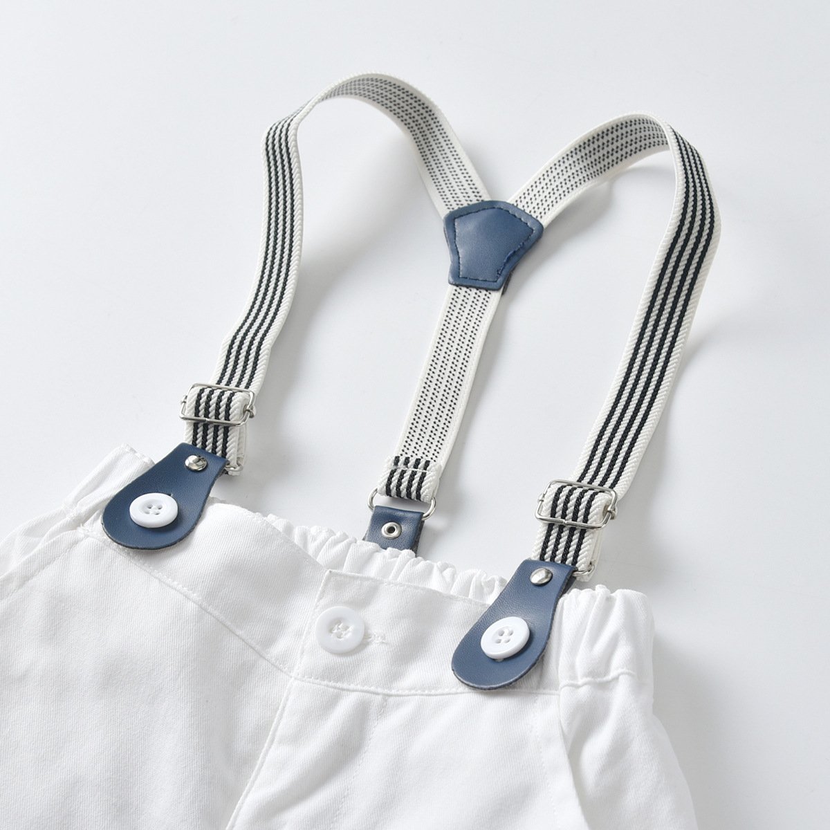 2024 Summer Cotton Toddler Clothing Baby Boy Clothes Short Sleeve Plaid Shirt and Suspenders Shorts Set Clothes Baby Boy