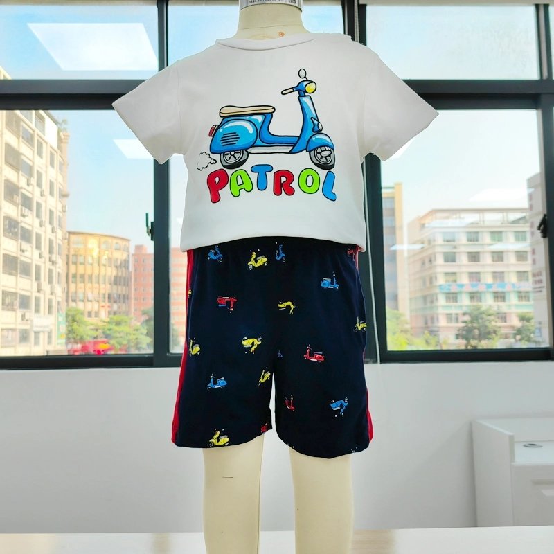Cotton Shorts T Shirt Kids apparel Custom logo Baby Boys Clothing Sets 2 To 12 Years Old Clothes Sets