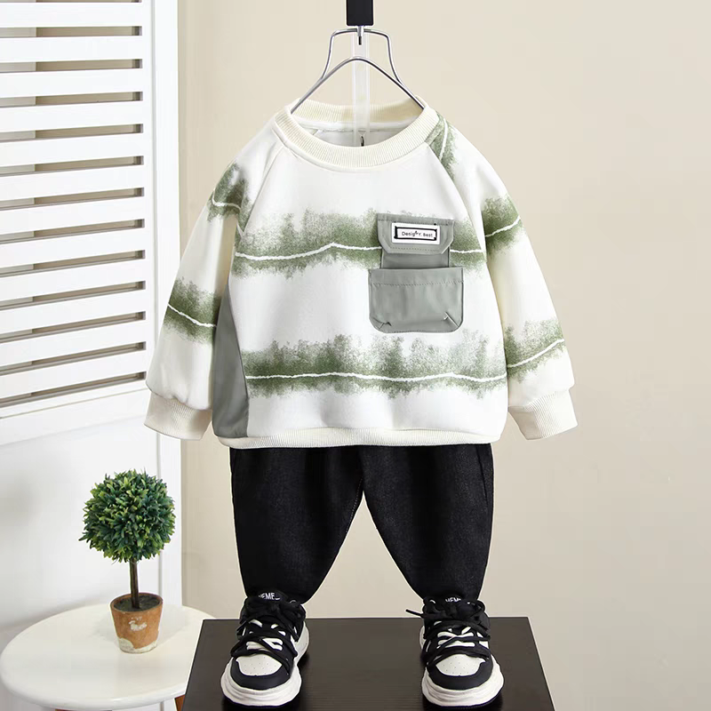 Boys Clothing Sets Boys' Long Sleeve T-shirt+pants Clothes 100% Cotton Children's Sweater Suit Sweatshirt Kids Hoodie Set