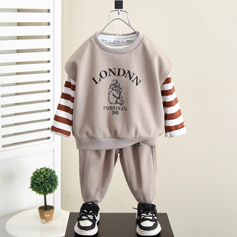 Boys Clothing Sets Boys' Long Sleeve T-shirt+pants Clothes 100% Cotton Children's Sweater Suit Sweatshirt Kids Hoodie Set