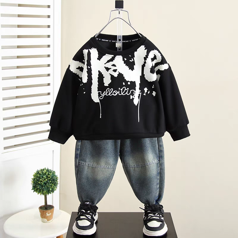 Boys Clothing Sets Boys' Long Sleeve T-shirt+pants Clothes 100% Cotton Children's Sweater Suit Sweatshirt Kids Hoodie Set