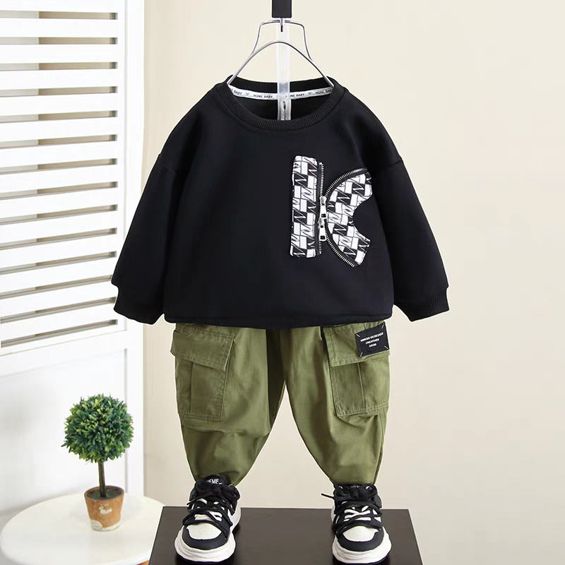 Boys Clothing Sets Boys' Long Sleeve T-shirt+pants Clothes 100% Cotton Children's Sweater Suit Sweatshirt Kids Hoodie Set