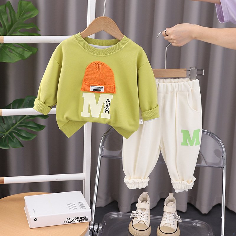 Wholesale Boutique Spring Autumn Children Hoodies Suits 2pcs Fashion Boys Clothing Sets