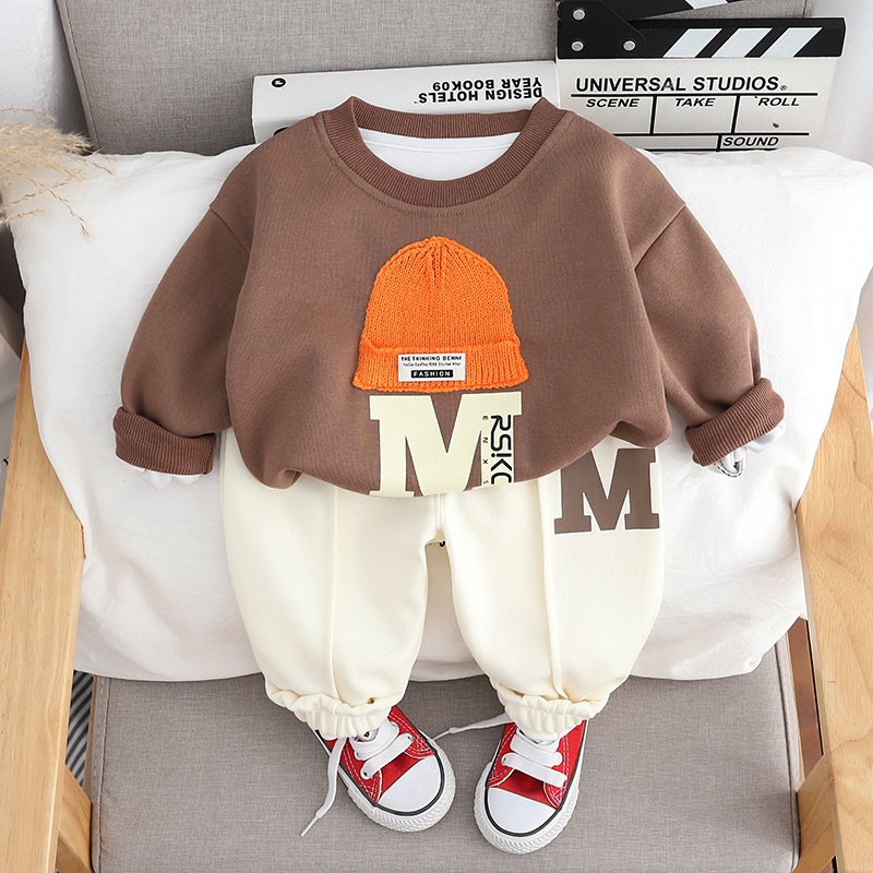 Wholesale Boutique Spring Autumn Children Hoodies Suits 2pcs Fashion Boys Clothing Sets