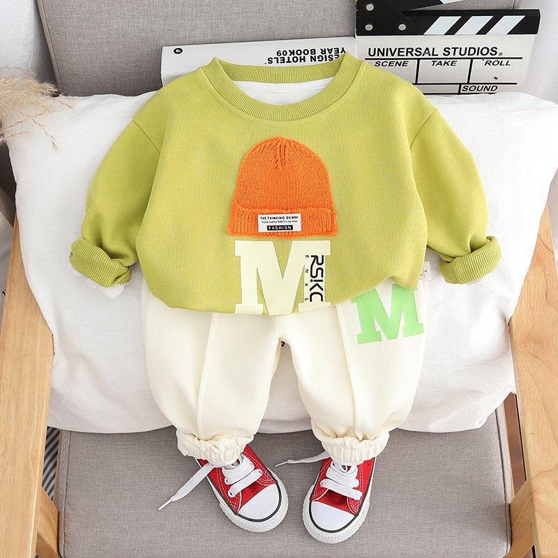 Wholesale Boutique Spring Autumn Children Hoodies Suits 2pcs Fashion Boys Clothing Sets