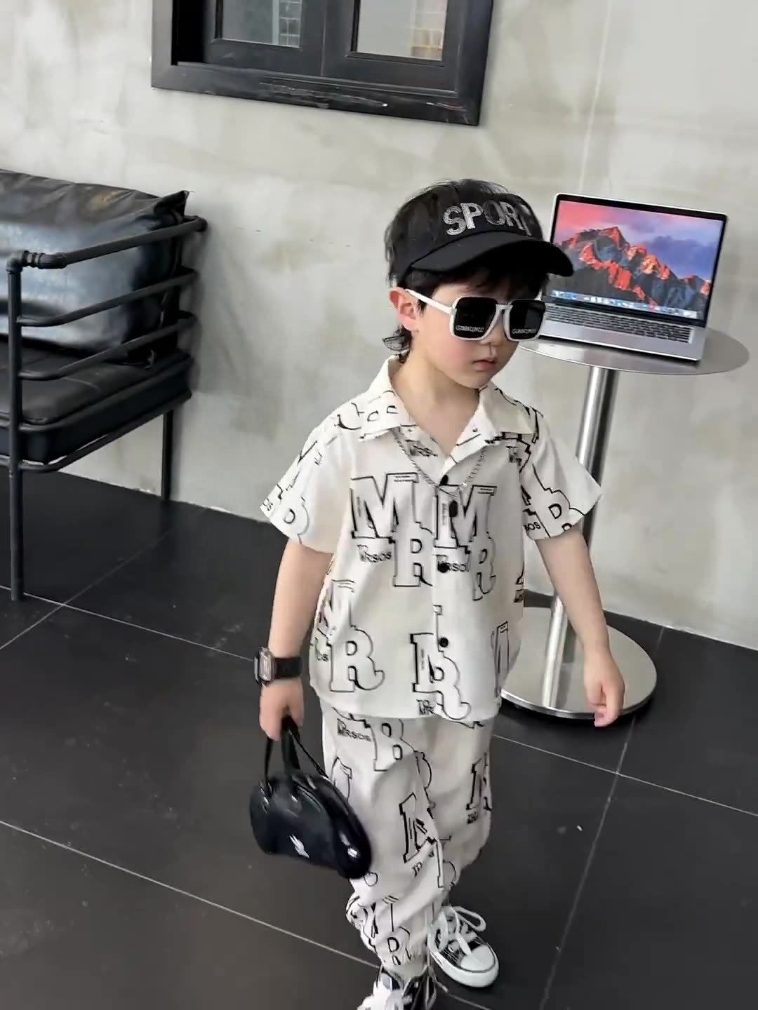 Children Clothing T-shirt Outfits sets printed LONG Pants Casual Sports Teenagers Little Boys Kids Oversize Girls Clothes Sets