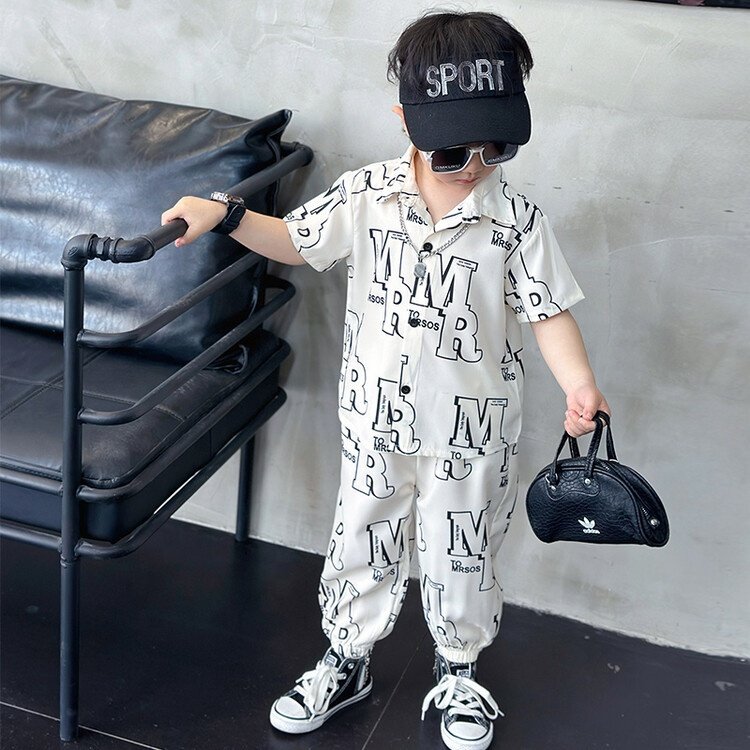 Children Clothing T-shirt Outfits sets printed LONG Pants Casual Sports Teenagers Little Boys Kids Oversize Girls Clothes Sets