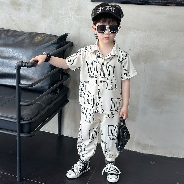 Children Clothing T-shirt Outfits sets printed LONG Pants Casual Sports Teenagers Little Boys Kids Oversize Girls Clothes Sets