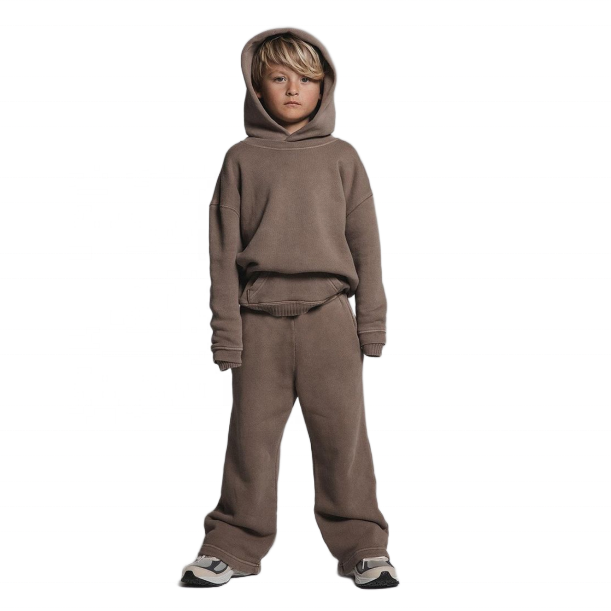2024 Best Price Custom Logo Kids Clothing Sets Flared Stacked Sweatsuits Sets Two Piece Tracksuit Boys Unisex Kids Jogging Suits