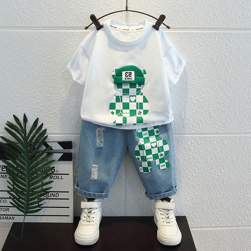 Quality korean style infant clothing summer cool kids clothes baby boys clothing sets