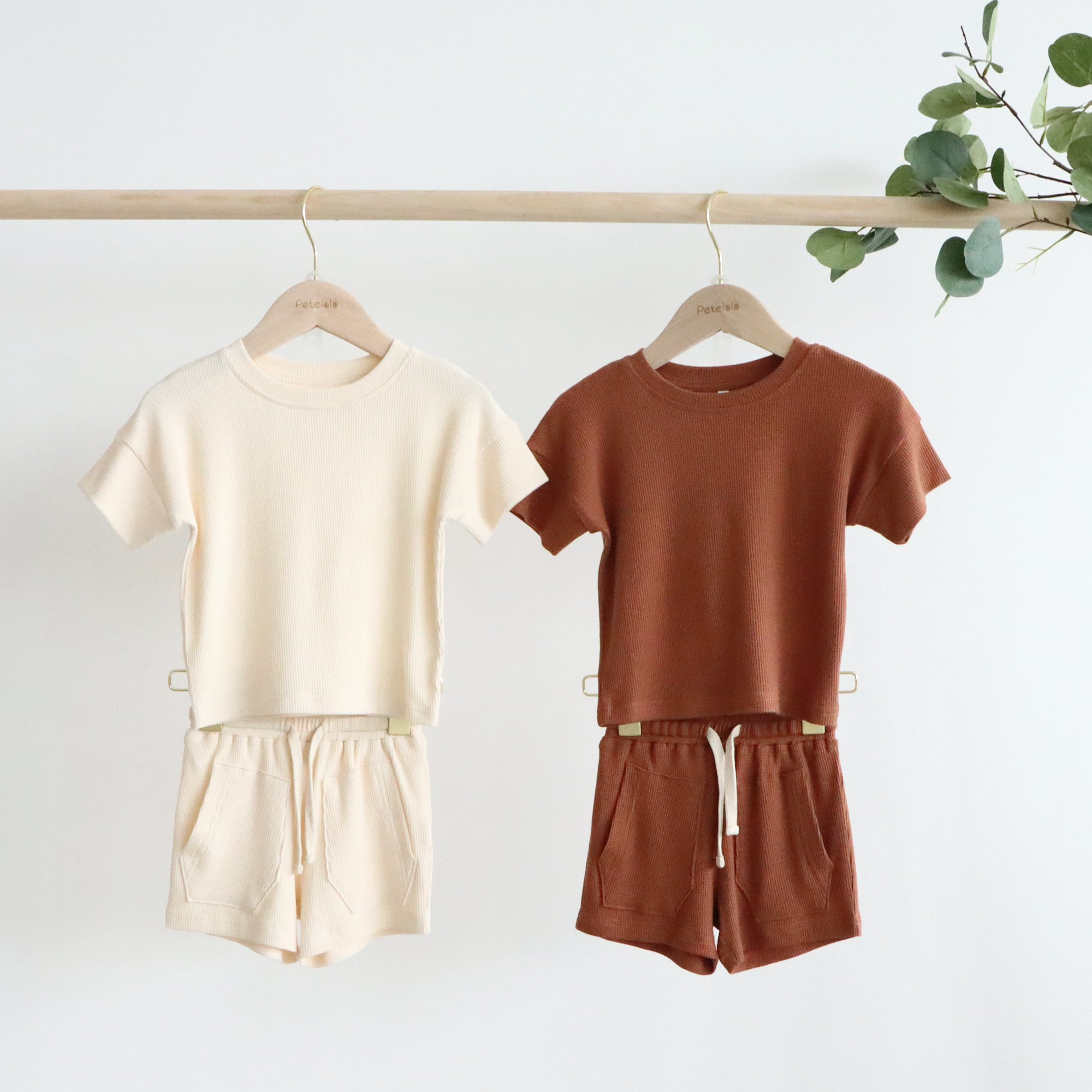 Newest Waffle Baby Clothing Set Customized Summer Toddler Baby Boy Girl Clothes T-shirt & Pants Set Kids Outfits