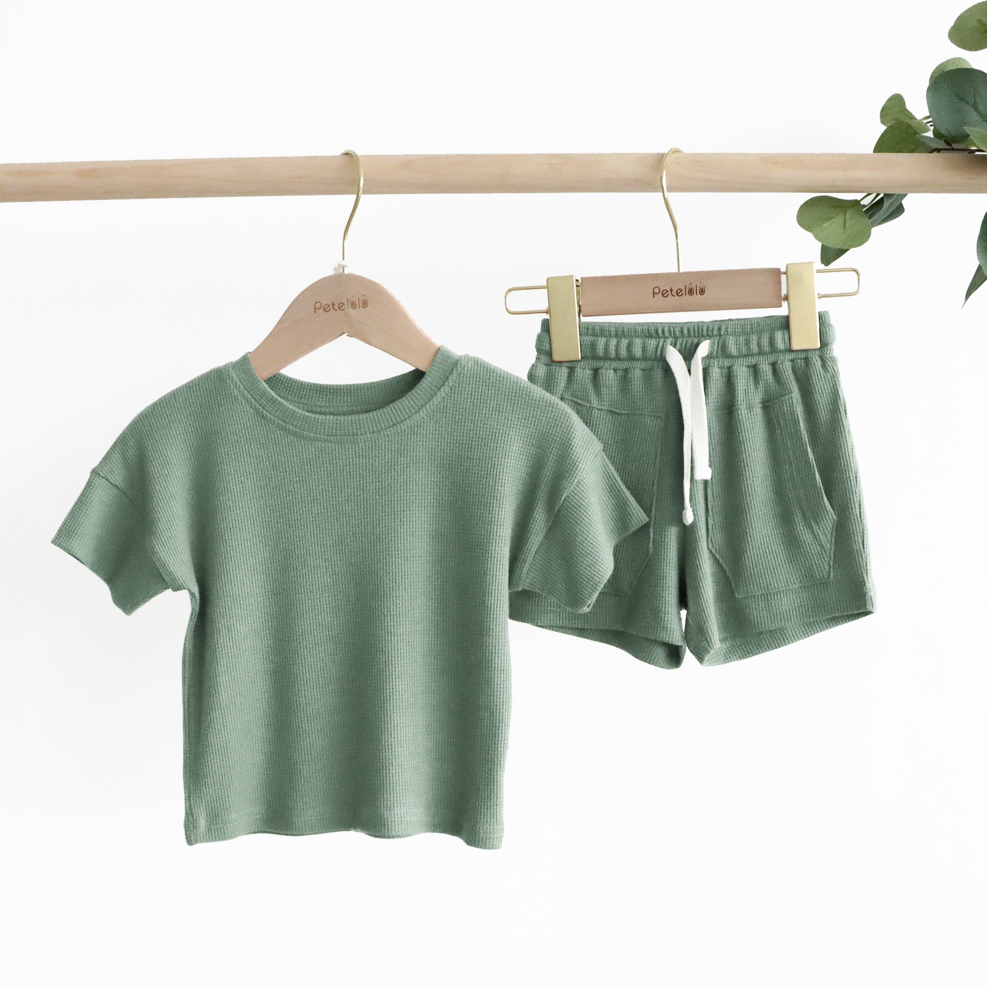 Newest Waffle Baby Clothing Set Customized Summer Toddler Baby Boy Girl Clothes T-shirt & Pants Set Kids Outfits