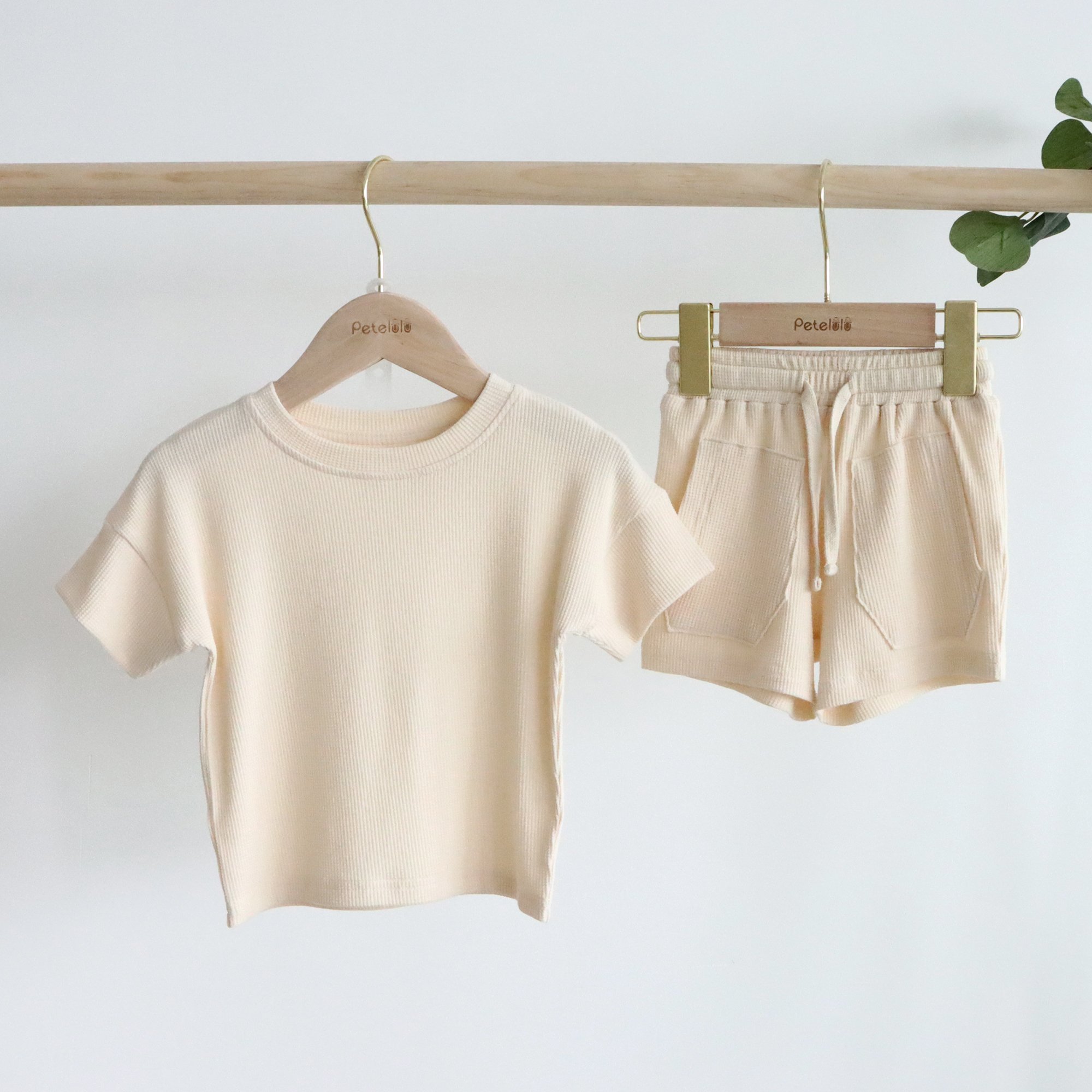 Newest Waffle Baby Clothing Set Customized Summer Toddler Baby Boy Girl Clothes T-shirt & Pants Set Kids Outfits