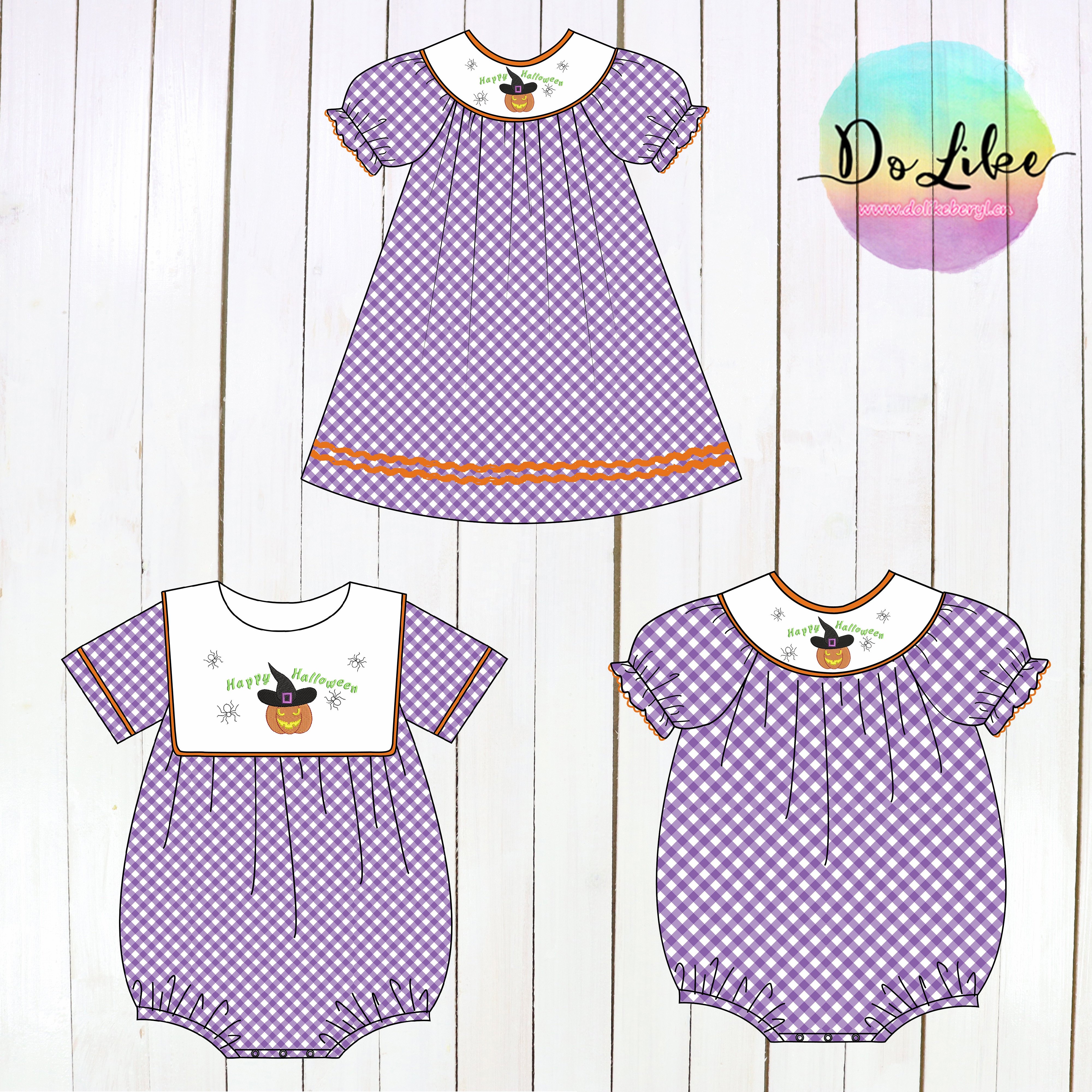 Cute sibling girls and boys clothing sets striped children's clothes embroidery baby pajamas for Halloween