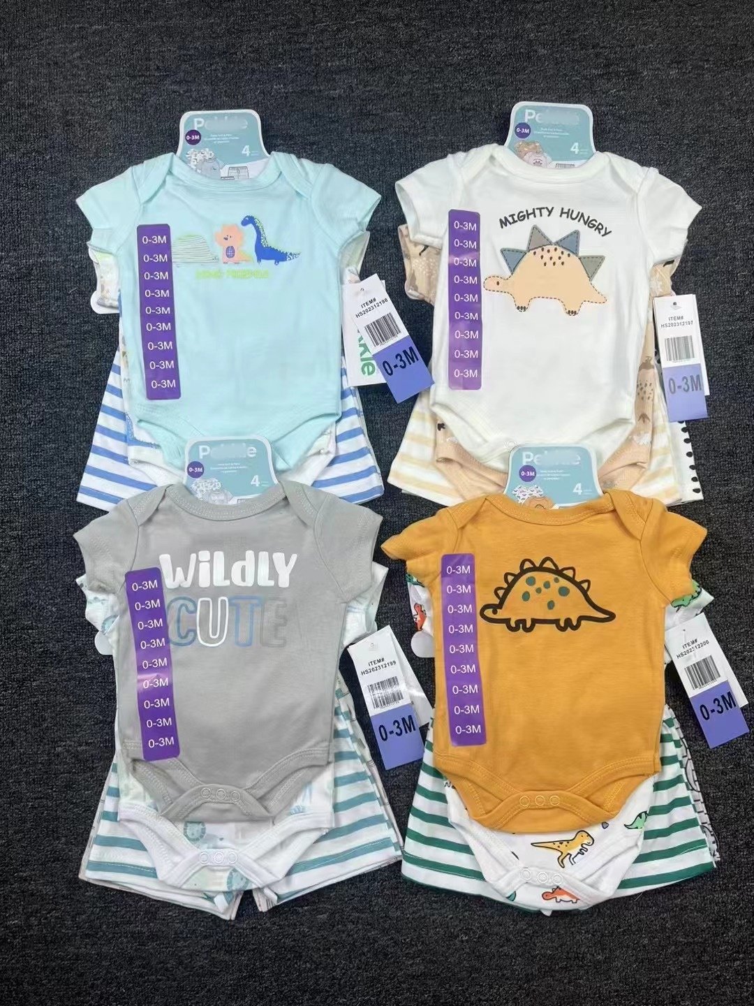 Latest Design High Quality Newborn 4 Piece Sets Children Comfortable Soft Set Baby Cute Handsome Print Sets