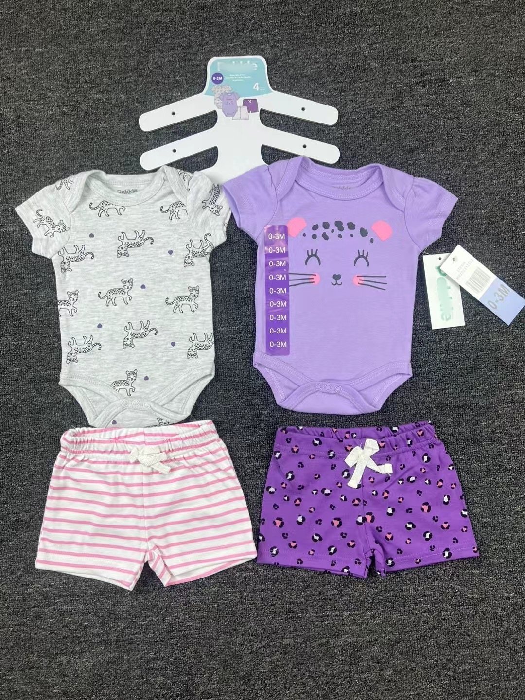 Latest Design High Quality Newborn 4 Piece Sets Children Comfortable Soft Set Baby Cute Handsome Print Sets