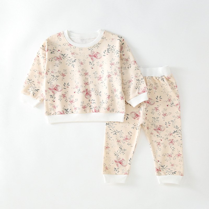 New trendy fashion printing baby clothing sets 2 pieces autumn baby clothing set sweatsuit outfit