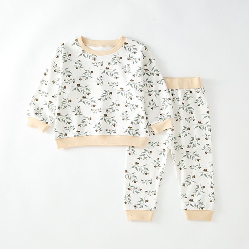 New trendy fashion printing baby clothing sets 2 pieces autumn baby clothing set sweatsuit outfit