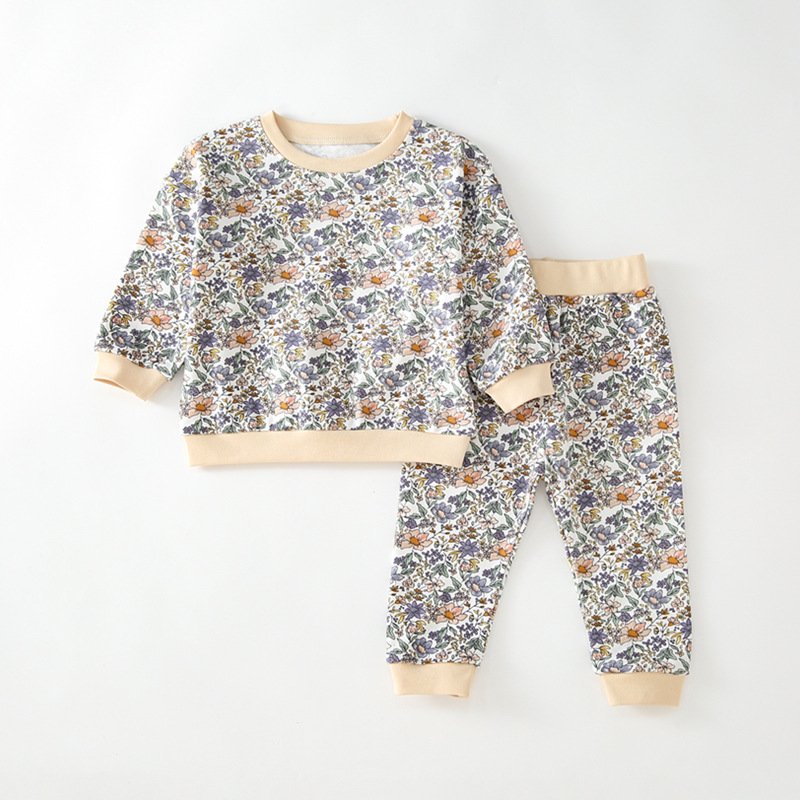 New trendy fashion printing baby clothing sets 2 pieces autumn baby clothing set sweatsuit outfit