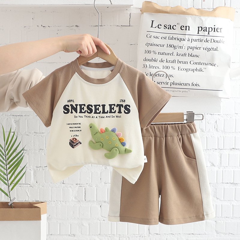 2024 Summer New Designs Casual Kids 2-Piece Short Sleeve Shorts Sets Comfortable and OEM Service Available