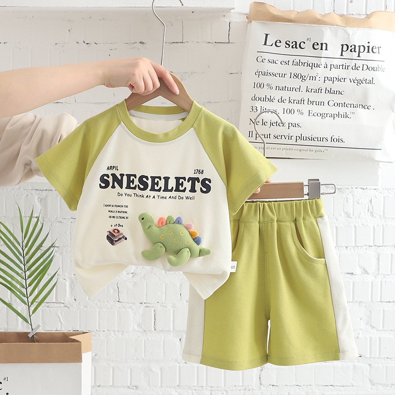 2024 Summer New Designs Casual Kids 2-Piece Short Sleeve Shorts Sets Comfortable and OEM Service Available