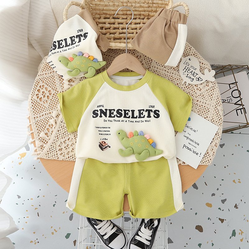 2024 Summer New Designs Casual Kids 2-Piece Short Sleeve Shorts Sets Comfortable and OEM Service Available