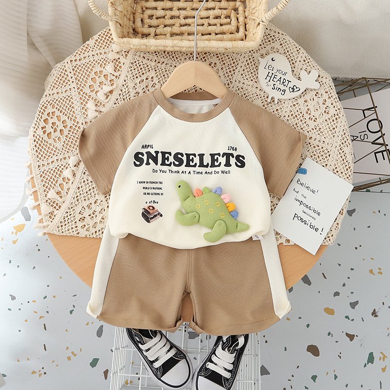 2024 Summer New Designs Casual Kids 2-Piece Short Sleeve Shorts Sets Comfortable and OEM Service Available