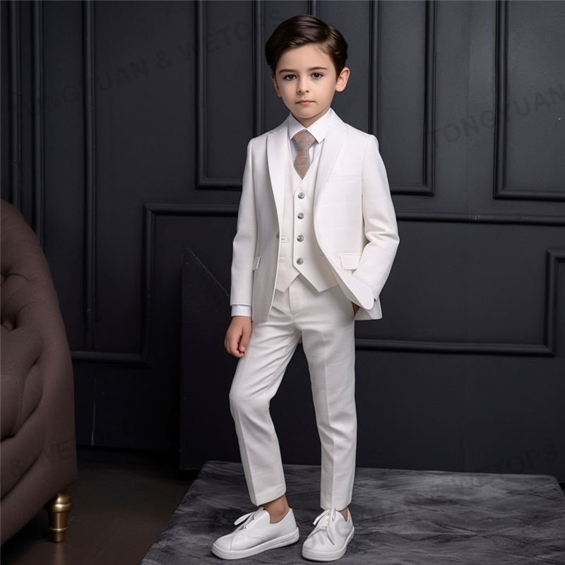 Custom Clothing OEM Boy Clothing Sets Kids Formal Suit Long Sleeve Shirts Vest Pants 3Pcs Outfits Sets Children Tuxedos
