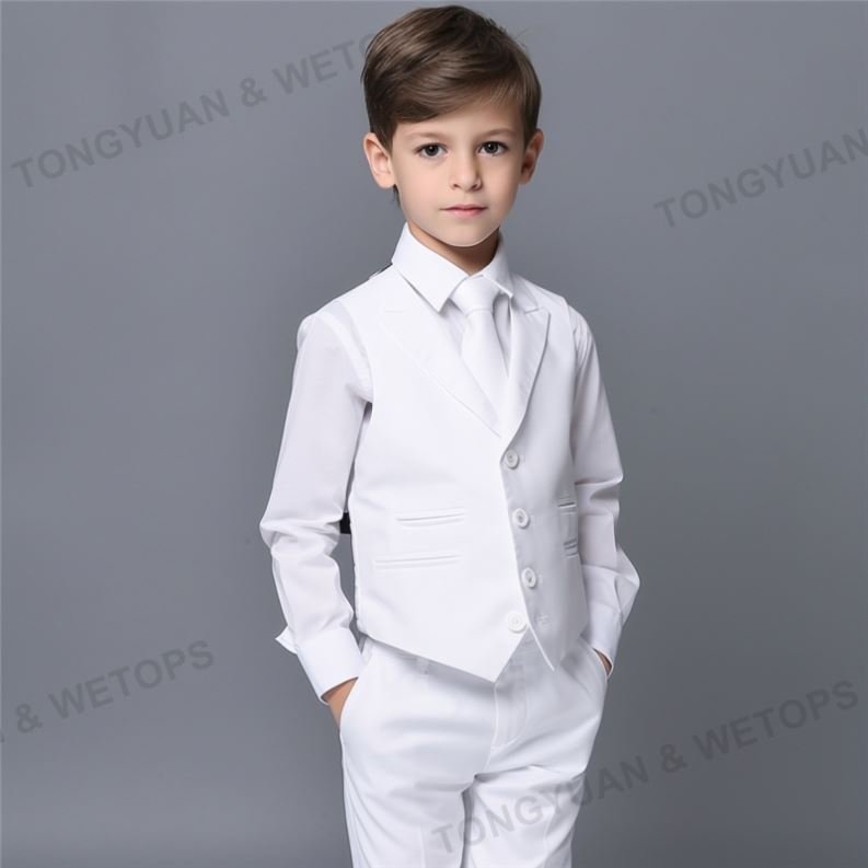 Custom Clothing OEM Boy Clothing Sets Kids Formal Suit Long Sleeve Shirts Vest Pants 3Pcs Outfits Sets Children Tuxedos