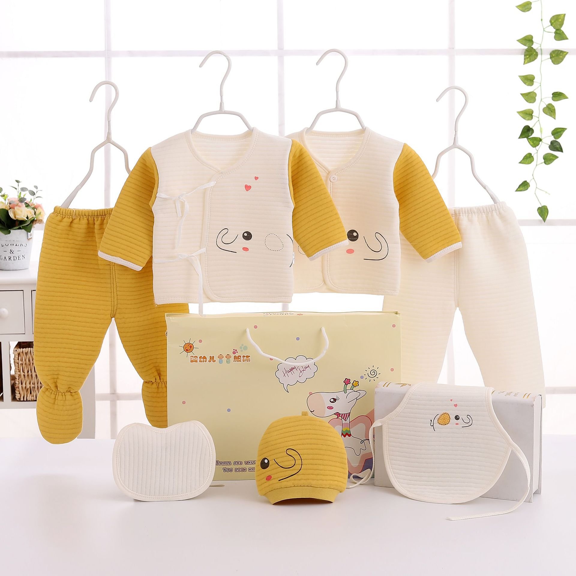 Wholesale 7pcs cotton infant girls' clothing sets baby gift 0-3 months toddle newborn clothes set