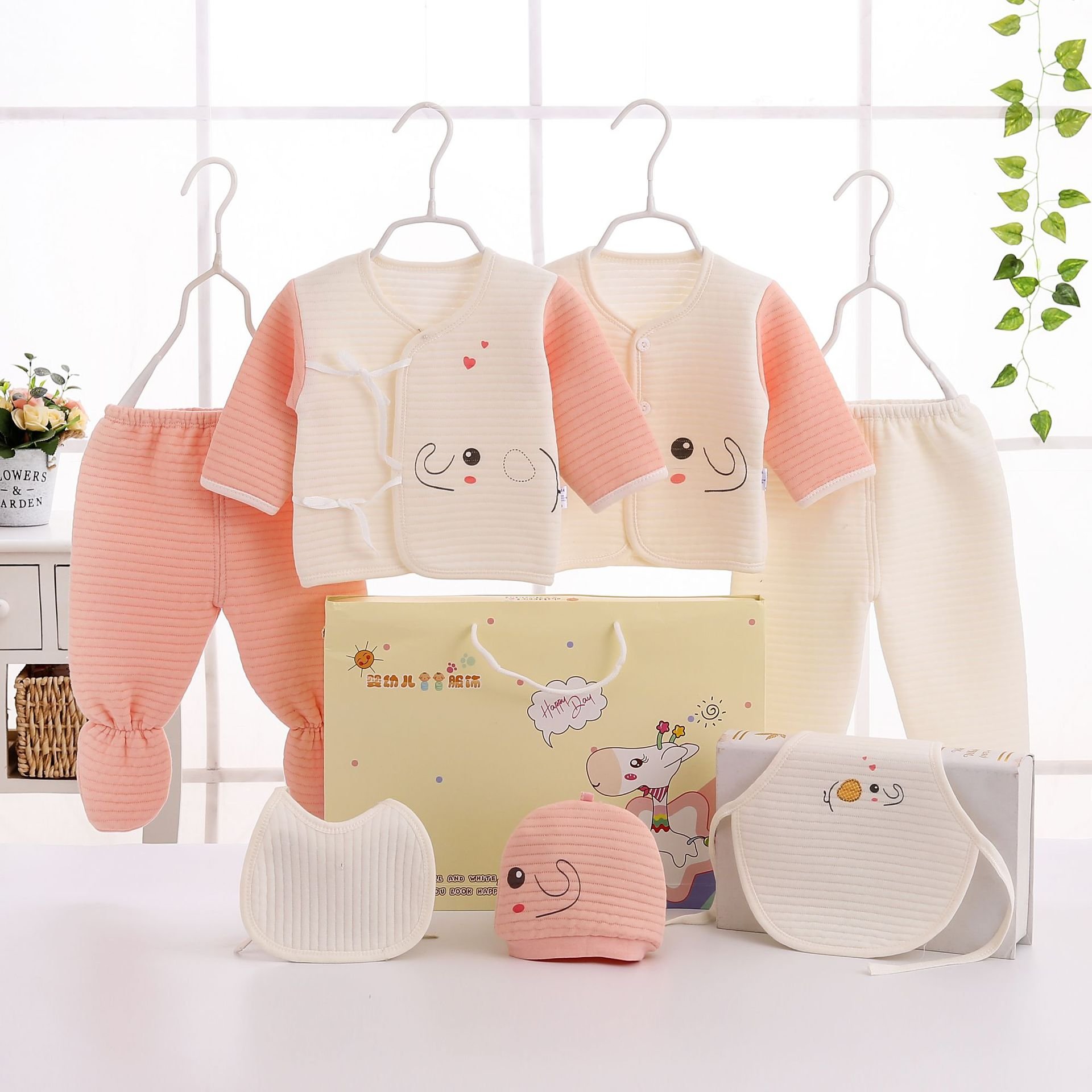 Wholesale 7pcs cotton infant girls' clothing sets baby gift 0-3 months toddle newborn clothes set