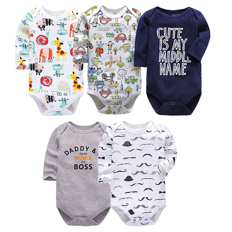 Wholesale Mixed 5 In 1 Knit Soft Cotton Baby clothing set Baby Girls Winter Ribbed Triangle Romper set 5 Pieces Body Suit