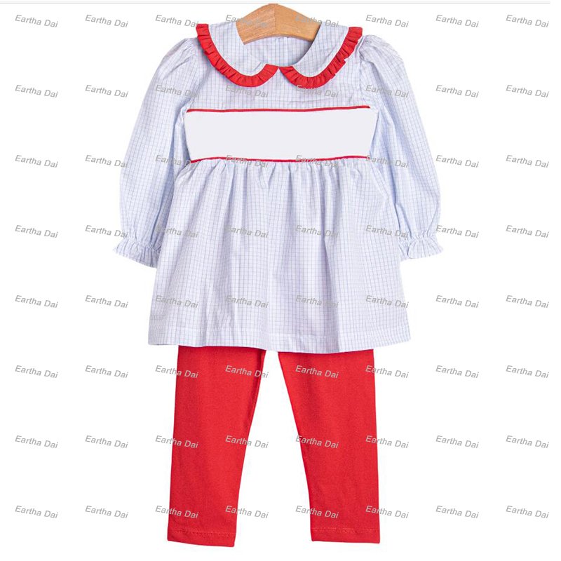 Valentine's Day ruffle collar matching children's clothing monogram heart cotton baby romper kids girls clothing