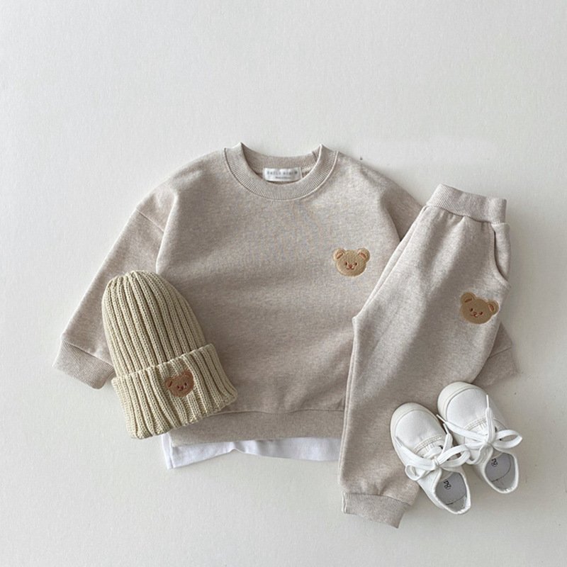 Wholesale Winter Cotton Long Sleeve Top Pullover Casual Girls Children s Clothes Baby Clothing Apparel Set Kids Clothes Suits