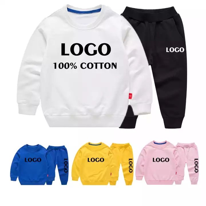 High quality children fall winter clothes private label fleece baby hoodie jogger 2pcs kids boys clothing set