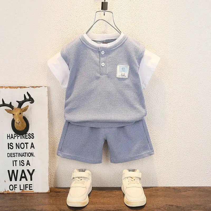 2024 Summer Baby Set Boys Short Sleeve T-Shirt +shorts Pants Children Casual Suit Kids Boy Clothes Sets