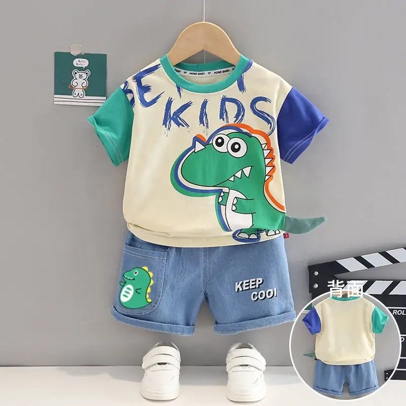 2024 Summer Baby Set Boys Short Sleeve T-Shirt +shorts Pants Children Casual Suit Kids Boy Clothes Sets