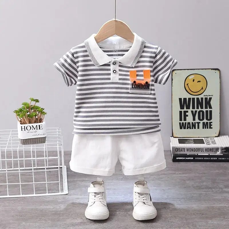 2024 Summer Baby Set Boys Short Sleeve T-Shirt +shorts Pants Children Casual Suit Kids Boy Clothes Sets