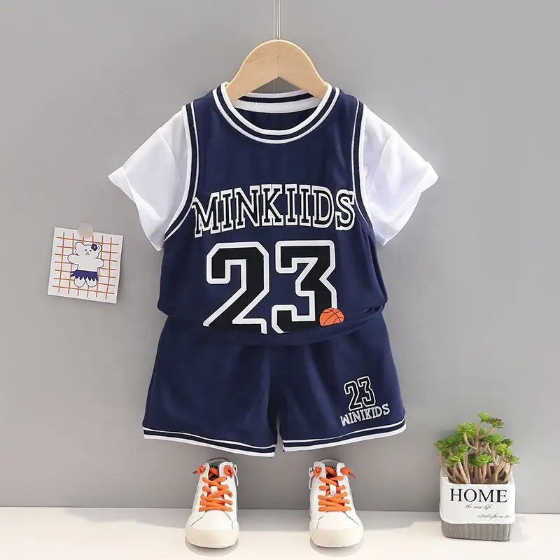 2024 Summer Baby Set Boys Short Sleeve T-Shirt +shorts Pants Children Casual Suit Kids Boy Clothes Sets