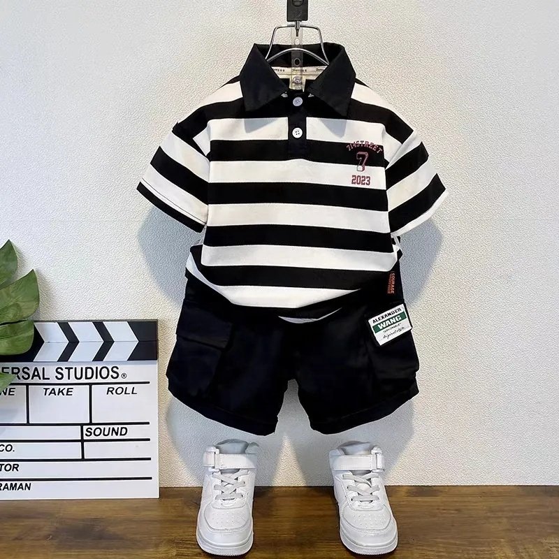 2024 Summer Baby Set Boys Short Sleeve T-Shirt +shorts Pants Children Casual Suit Kids Boy Clothes Sets