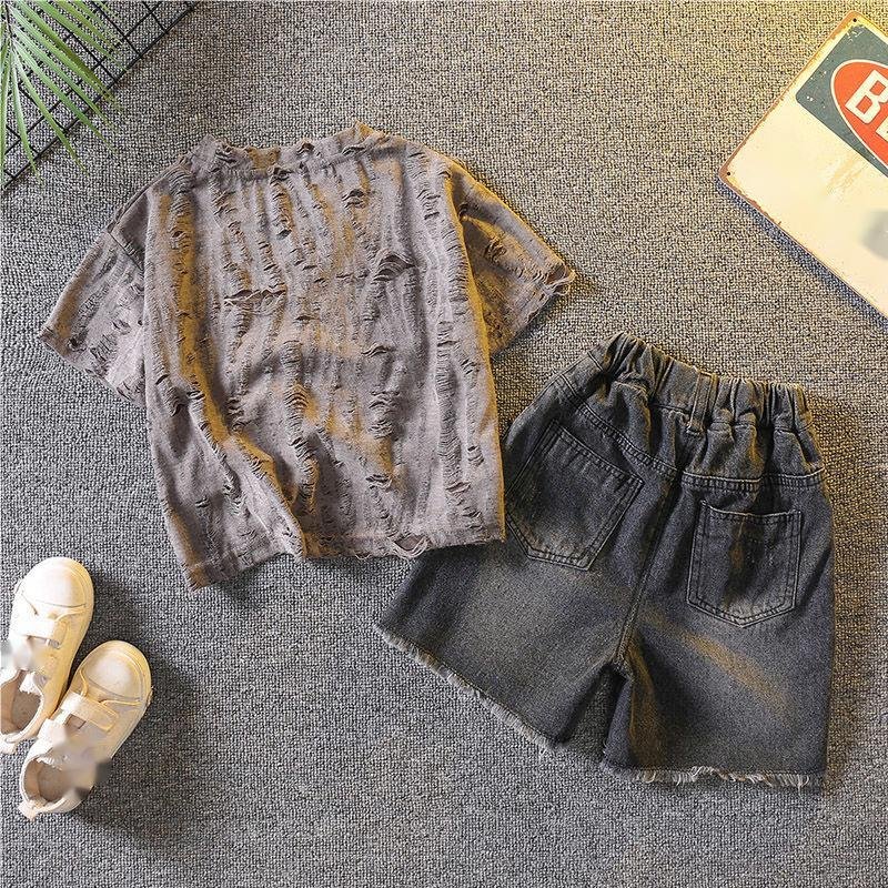 Hot Selling Summer Children Outfits T-shirt and Shorts 2pcs Casual Clothes Sets for Teenagers Boys