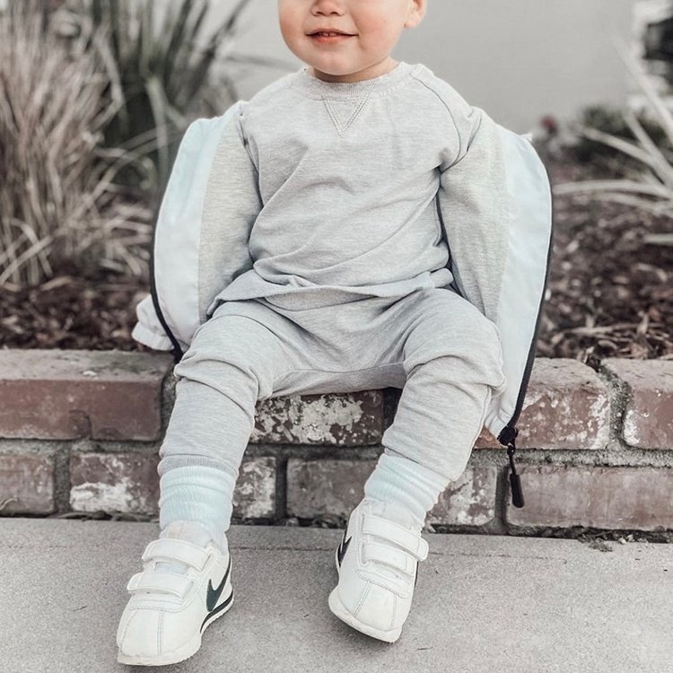100% Cotton Plain Crewneck Pullover For Kids Full Sleeve Boys Clothing Sets Kids Hoodie