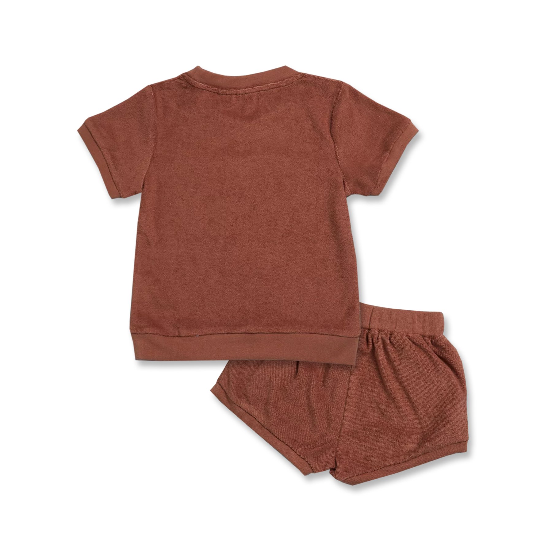OEM toddler terry cloth top and shorts towelling t shirt and shorts towelling boys clothing set two pieces Kids Set