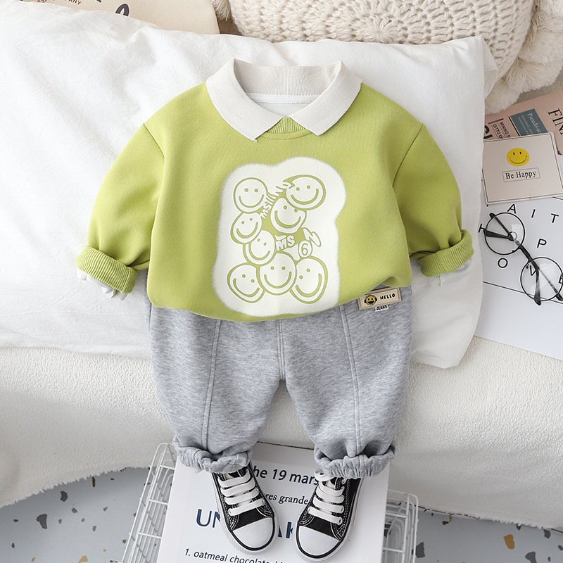 Wholesale 2024 Spring Autumn Boys Suit New Children's Clothing Casual Long Sleeve Vests and Two-Piece Set for Baby