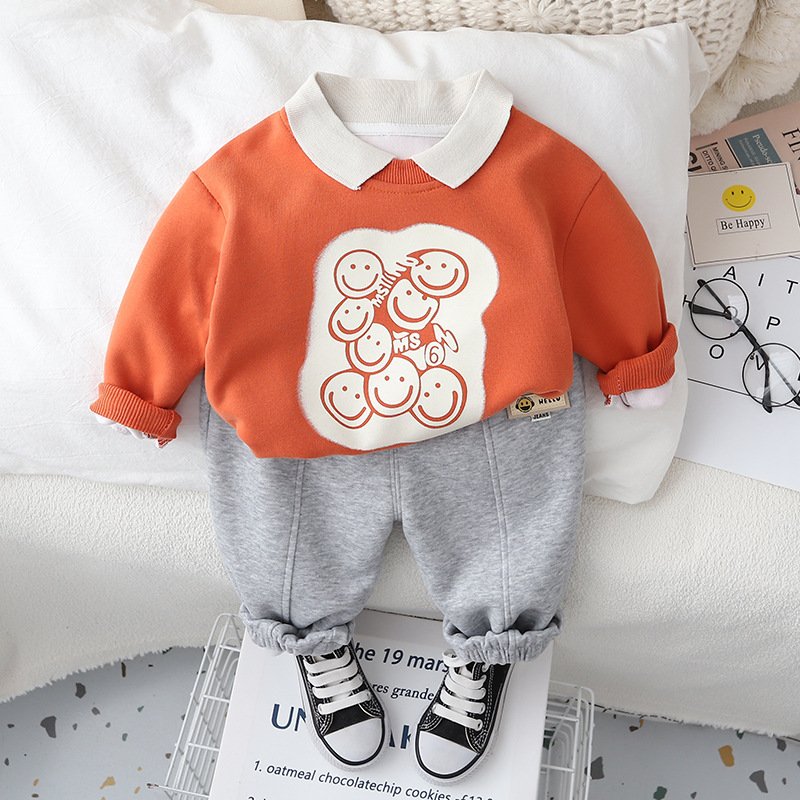 Wholesale 2024 Spring Autumn Boys Suit New Children's Clothing Casual Long Sleeve Vests and Two-Piece Set for Baby