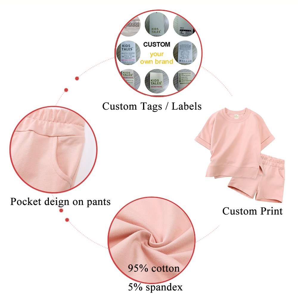 custom kids tales toddler summer fashion clothing set children boys girls bulk wholesale blank kids clothes sets supplier