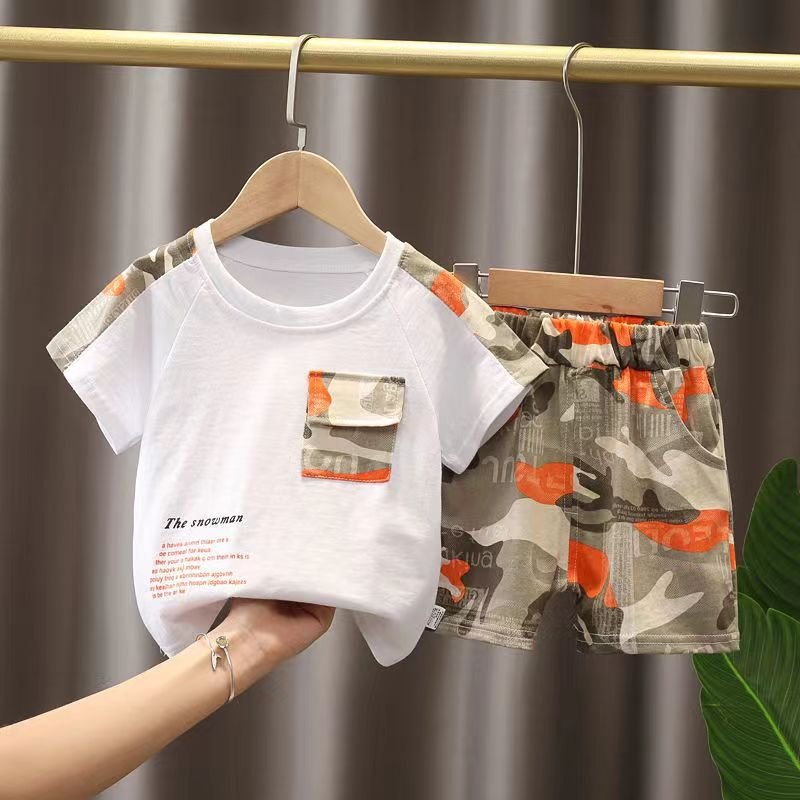 Wholesale 2pieces multi-choice cheap price kid boy children clothes baby boy summer clothing sets